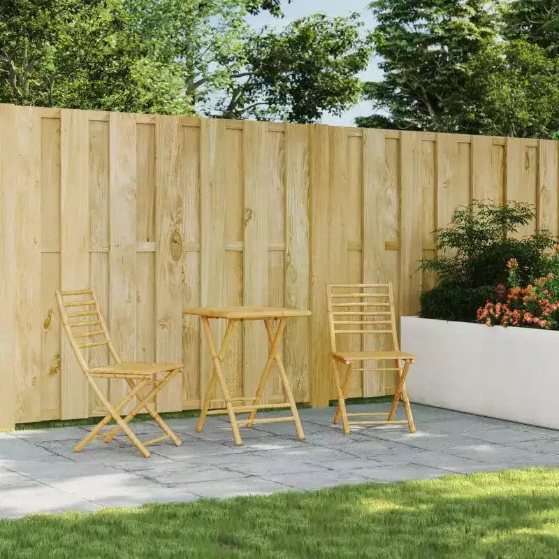 vidaXL Ensemble de bistrot Bambou naturel Bambou Taille standard Pliable