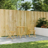 vidaXL Ensemble bistro en bambou naturel, taille standard, pliable