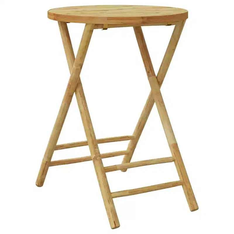 vidaXL Ensemble bistro en bambou naturel, taille standard, pliable