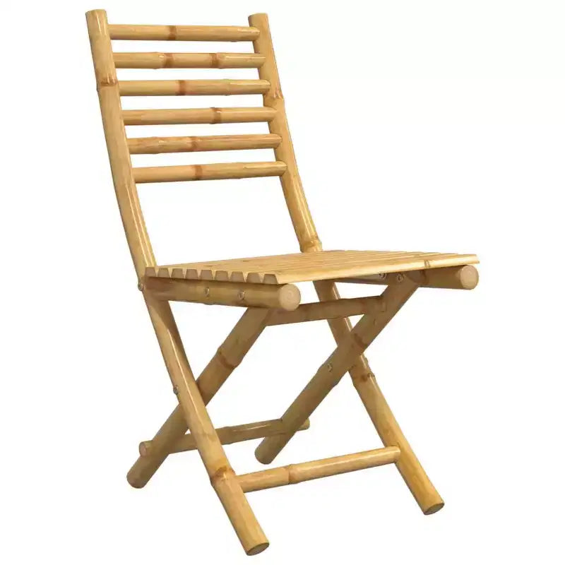vidaXL Ensemble bistro en bambou naturel, taille standard, pliable