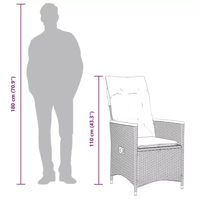 vidaXL Ensemble de bistrot avec coussins en résine tressée