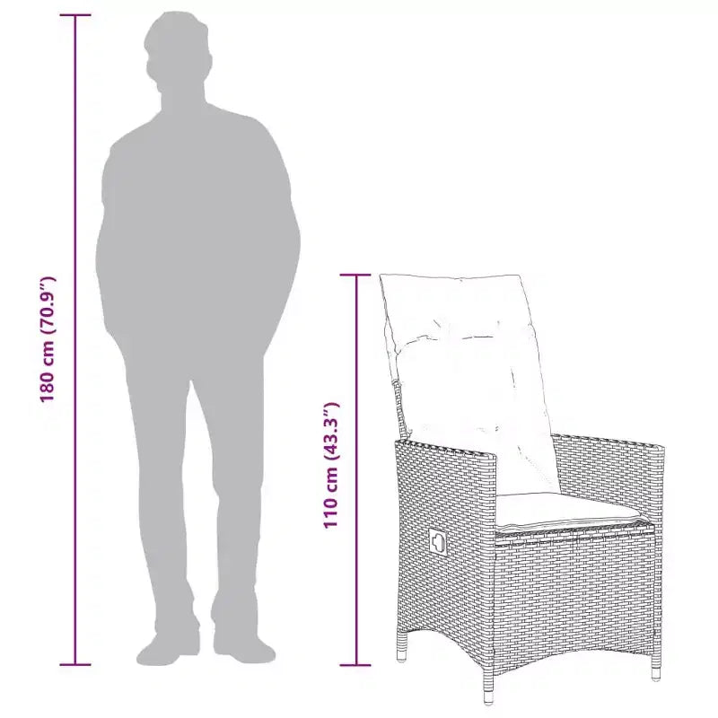 vidaXL Ensemble de bistrot avec coussins en résine tressée