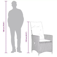 vidaXL Ensemble de bistrot avec coussins en résine tressée