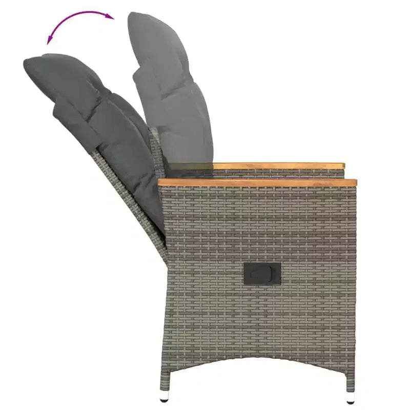 vidaXL Ensemble de bistrot avec coussins en résine tressée