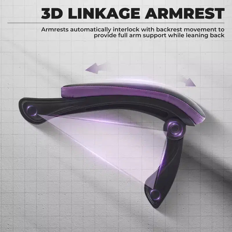Chaise gaming MAYEERTY, chaise d'ordinateur ergonomique avec repose-pieds et soutien lombaire de massage, chaise de jeu vidéo pivotante à hauteur réglable, violet noir