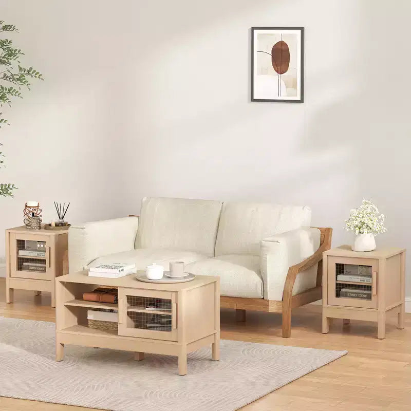 Bestier Table de chevet moderne avec panneau acrylique transparent et grand espace de rangement, 16x16x20 pouces - lot de 2