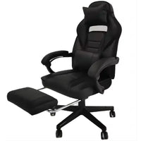 Chaise gaming grande taille avec repose-pieds, chaise inclinable d'ordinateur de bureau ergonomique à dossier haut pour adultes, 22 P x 27 L x 50 H pouces