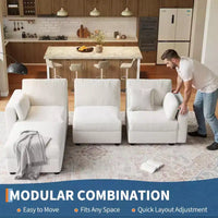 Canapé sectionnel modulable surdimensionné, canapé 4/6 places, 104 L/136 U en forme de U avec pouf mobile, canapé modulable convertible pour salon