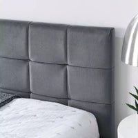 Cadre de lit capitonné pleine grandeur MAYEERTY avec dossier confortable et accoudoirs pour chambre à coucher ou salon, gris