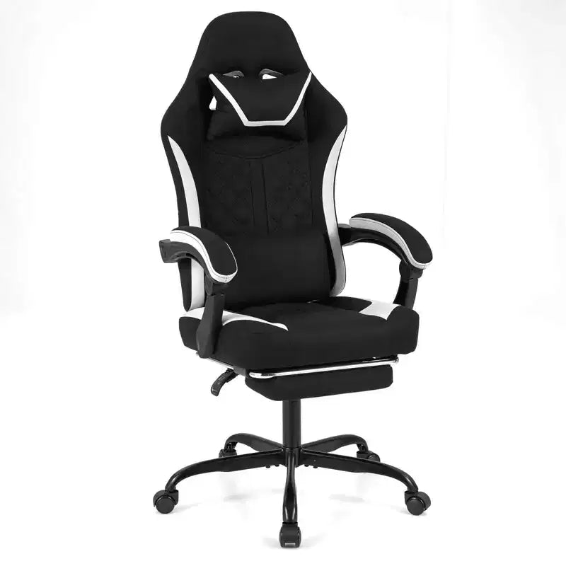 Chaise gaming Costway avec appui-tête, soutien lombaire, accoudoirs à articulation, dossier inclinable