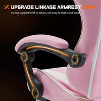 TUYOHW Chaise de jeu ergonomique avec repose-pieds, fauteuil inclinable en cuir PU avec appui-tête et accoudoir fixe relevé, chaise d'ordinateur pour études, bureau