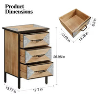 Meuble de rangement d'entrée sur pied en bois, console organiseur autoportante 3 tiroirs pour salon, chambre, couloir, bureau, salle de bain, cuisine