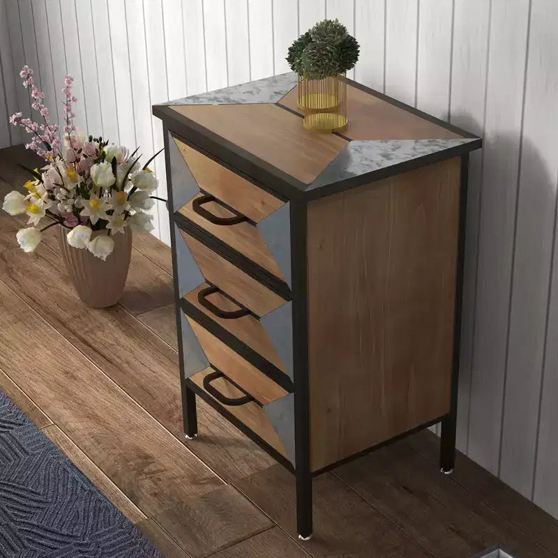 Meuble de rangement d'entrée sur pied en bois, console organiseur autoportante 3 tiroirs pour salon, chambre, couloir, bureau, salle de bain, cuisine