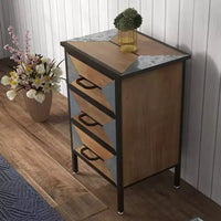 Meuble de rangement d'entrée sur pied en bois, console organiseur autoportante 3 tiroirs pour salon, chambre, couloir, bureau, salle de bain, cuisine