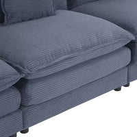 MAYEERTY 70.8 Canapé modulable moderne en velours côtelé avec quatre oreillers pour salon, bleu