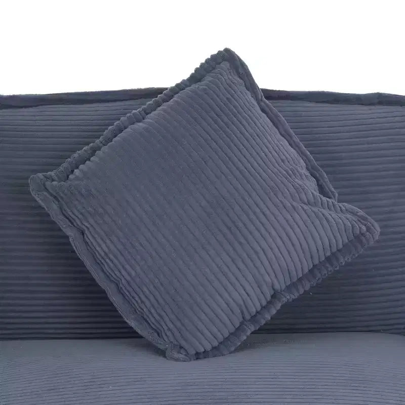 Canapé modulaire moderne MAYEERTY 70.8 en velours côtelé avec quatre coussins pour salon, bleu