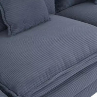 MAYEERTY 70.8 Canapé modulable moderne en velours côtelé avec quatre oreillers pour salon, bleu