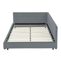 Bellemave Lit de repos rembourré Queen avec dossier et accoudoirs confortables, cadre de lit de repos rembourré pour chambre et salon, velours
