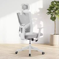 Chaise de bureau inclinable ergonomique, chaise à dossier haut en maille avec appui-tête réglable, soutien lombaire complet, chaise de bureau, chaise gamer