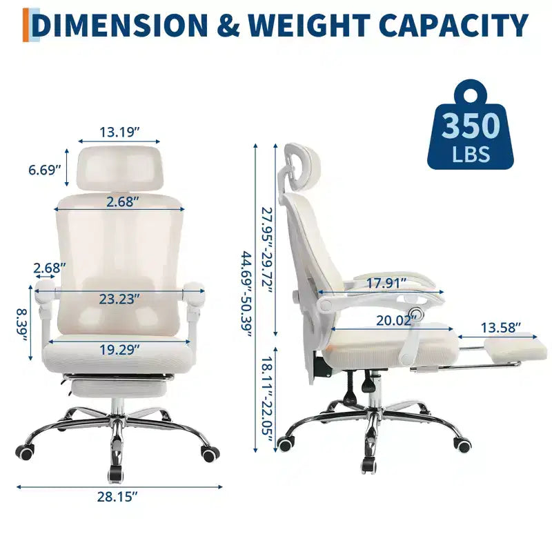 Chaise inclinable ergonomique en maille Acekool avec repose-pieds, lombaire et appui-tête réglables, pour la maison, le bureau et la salle de jeu