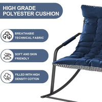 Rocking Chair avec Rangement, Coussins et AccoudoirsFauteuil Ergonomique Toutes Saisons, Confort Respirant pour Chambre, Salon, Patio, Jardin