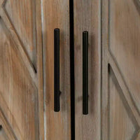 Buffet desserte Modern Farmhouse 60, armoire de rangement d'appoint 4 portes à motif géométrique avec étagères réglables - Panipeachy