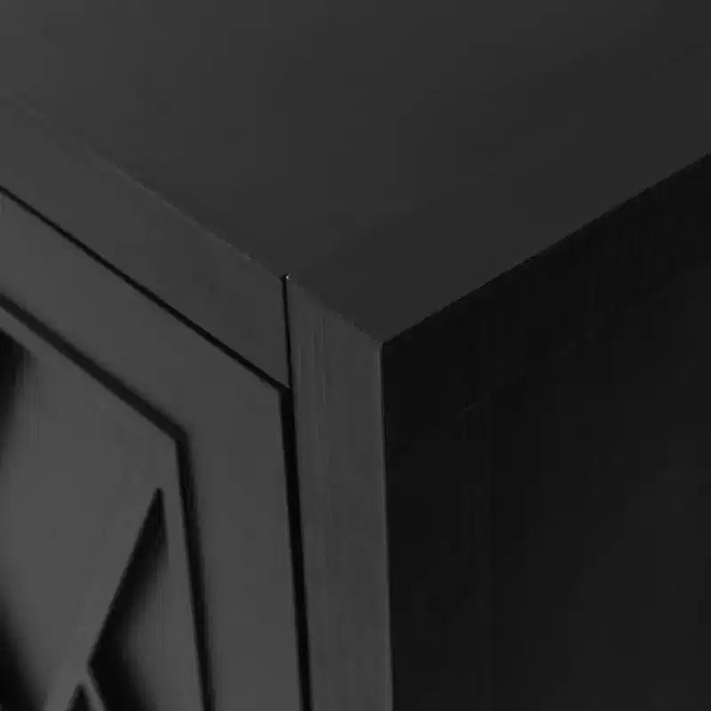 Buffet desserte Modern Farmhouse 60, armoire de rangement d'appoint 4 portes à motif géométrique avec étagères réglables - Panipeachy