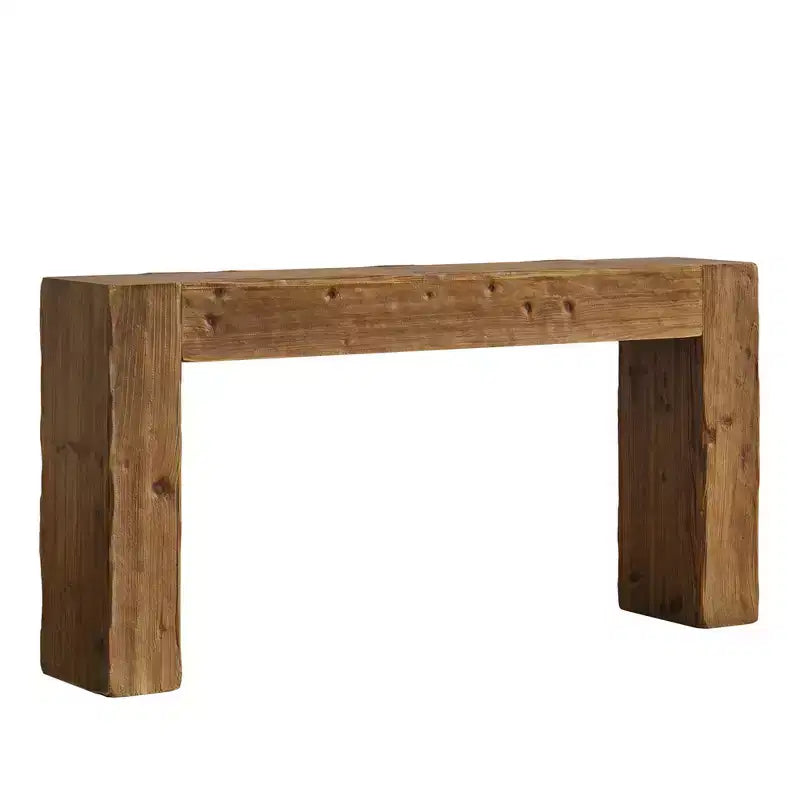 Table console en bois MAYEERTY 63 po, table d'entrée style ferme