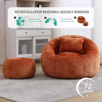 Poufs poires, fauteuil rond confortable pour adultes avec ottoman, canapé simple de détente avec coussin pour salon, chambre, appartement
