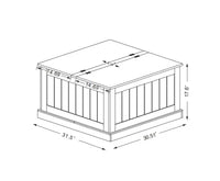Table basse style ferme en bois JVNOXK 31.5 pouces avec plateau relevable carré à charnière et compartiment de rangement, convient aux salons, blanc