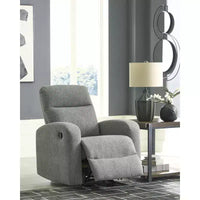 Signature Design by Ashley Carrigan Lane - Fauteuil inclinable à bascule, à tirette, gris argenté