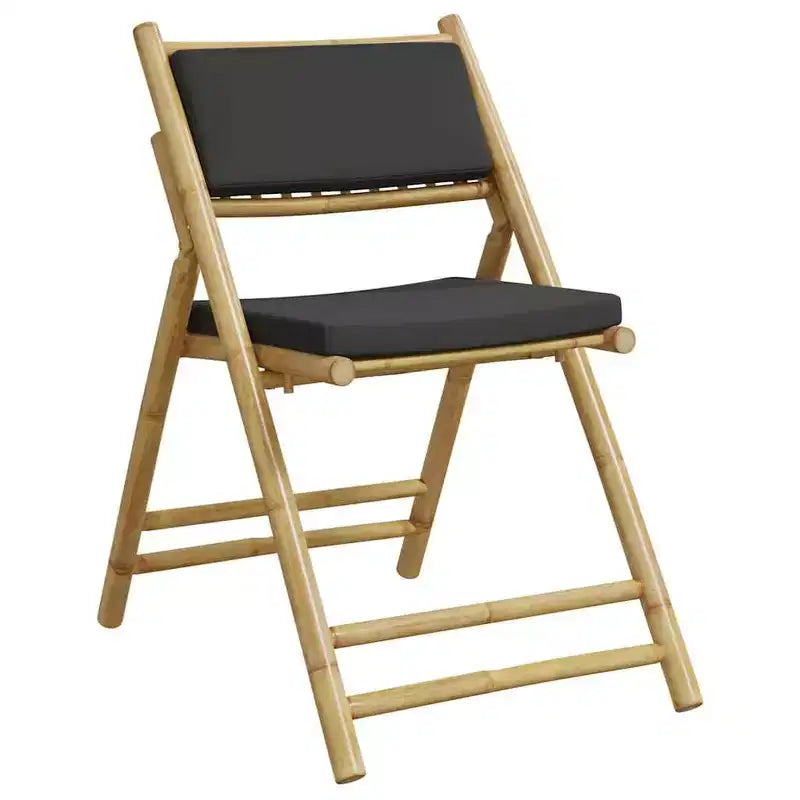 vidaXL Ensemble de bistro pliant en bambou avec coussins