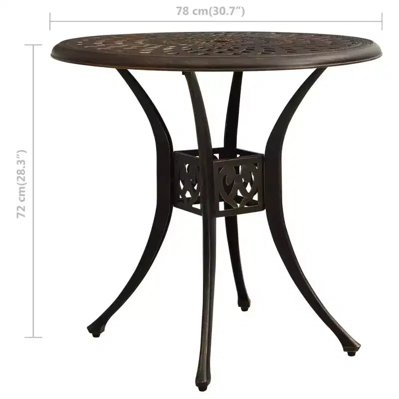 vidaXL Ensemble de bistrot en aluminium moulé, durable, rond
