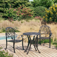 vidaXL Ensemble de bistrot en aluminium moulé, durable, rond