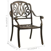 vidaXL Ensemble de bistrot en aluminium moulé, durable, rond