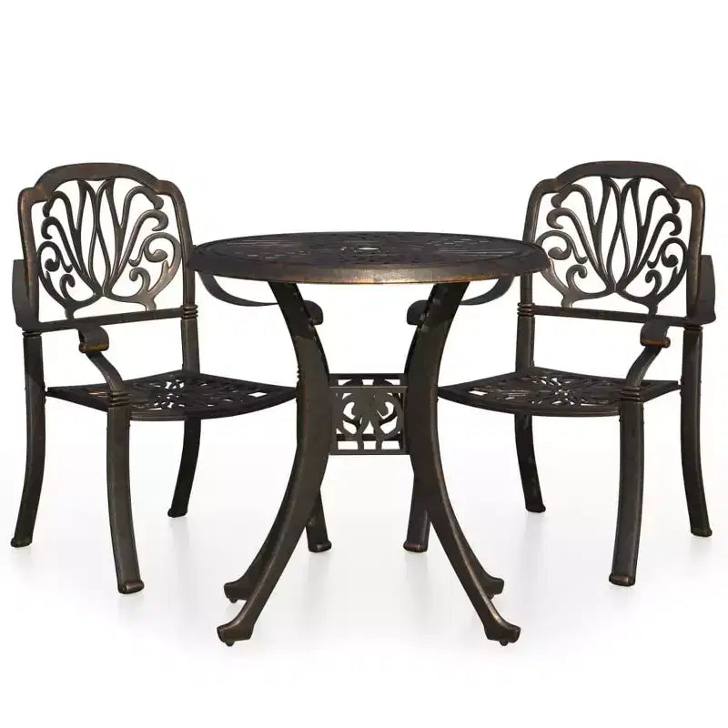 vidaXL Ensemble de bistrot en aluminium moulé, durable, rond
