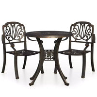 vidaXL Ensemble de bistrot en aluminium moulé, durable, rond