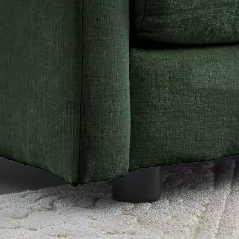 Canapé MAYEERTY moderne milieu de siècle 3 places avec 2 coussins d'accoudoir et 3 coussins décoratifs pour salon ou chambre, vert