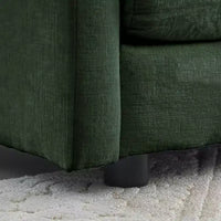 MAYEERTY Canapé de salon/chambre moderne du milieu du siècle à 3 places avec 2 accoudoirs et 3 coussins décoratifs, vert