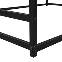 Luxystar - Lit forme maison métallique taille Queen, noir