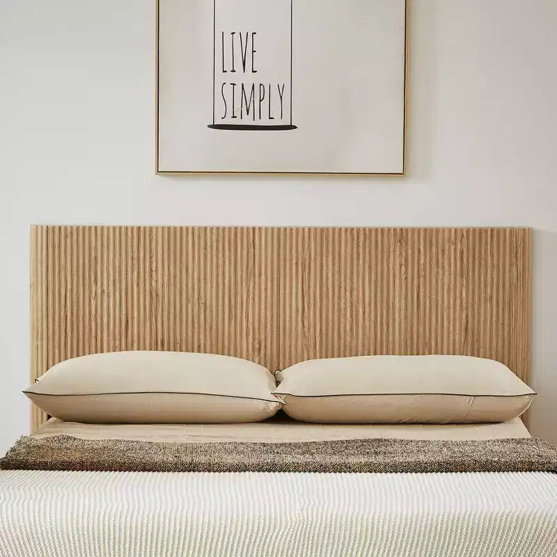 Cadre de lit plateforme en bois taille Full / Queen / King avec accents ondulés - ModernLuxe