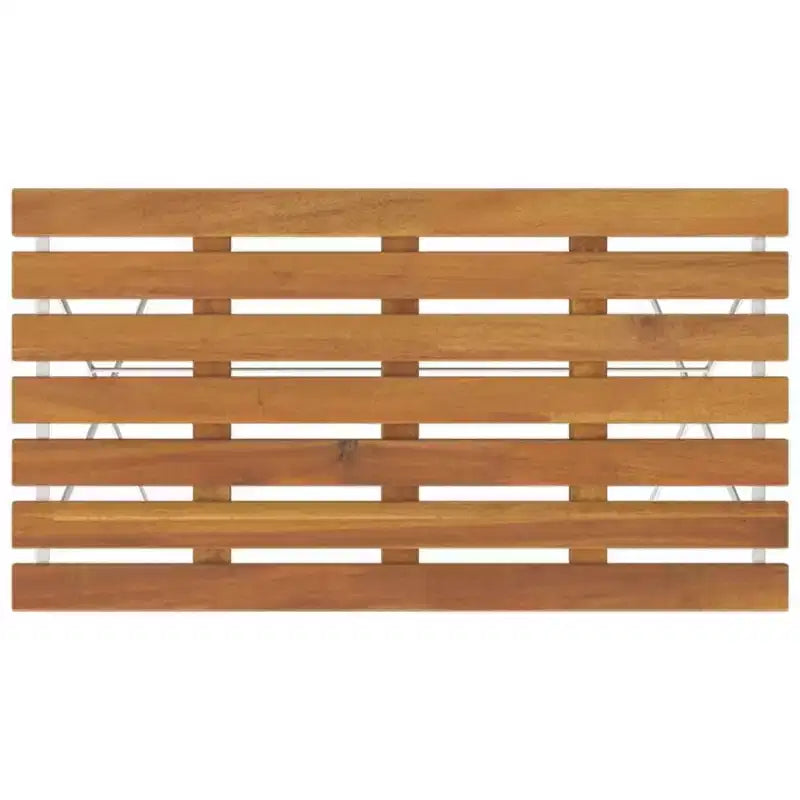 vidaXL Ensemble de bistro pliant - Bois d'acacia massif et acier, Design rectangulaire