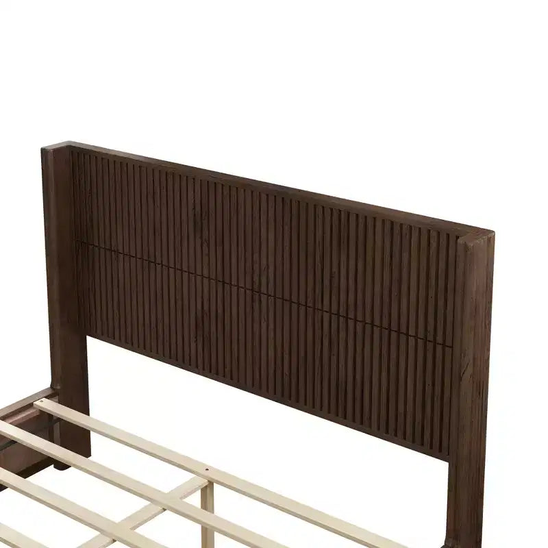 GDFStudio Alderwyn - Lit moderne en bois massif avec tête de lit