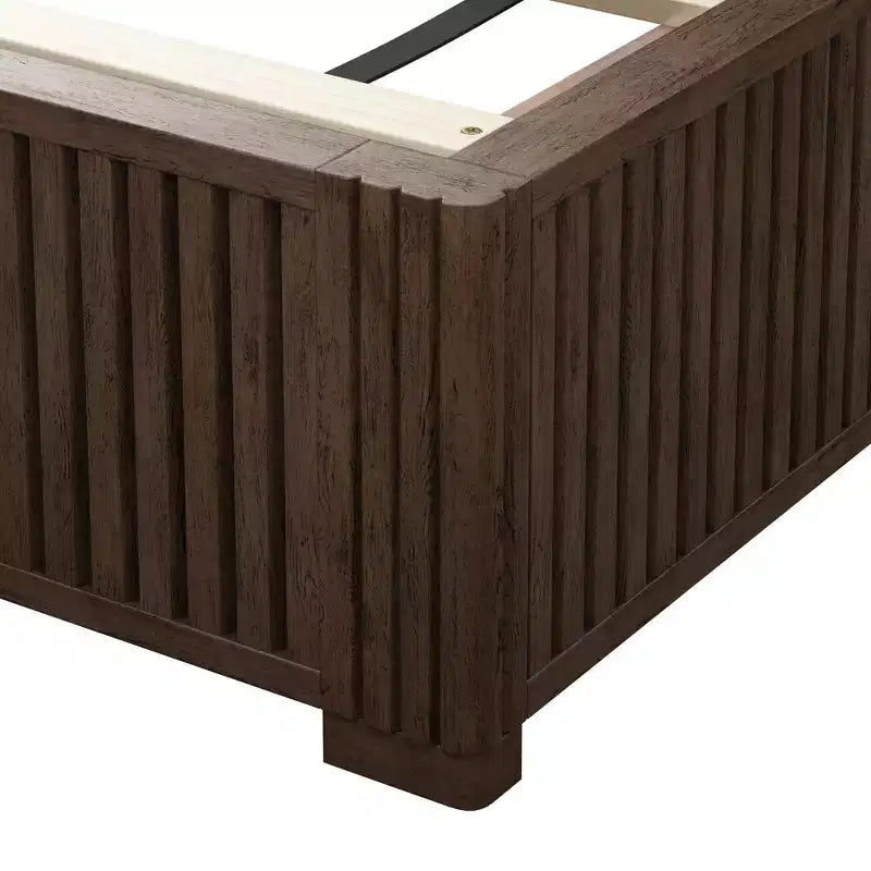 GDFStudio Alderwyn - Lit moderne en bois massif avec tête de lit