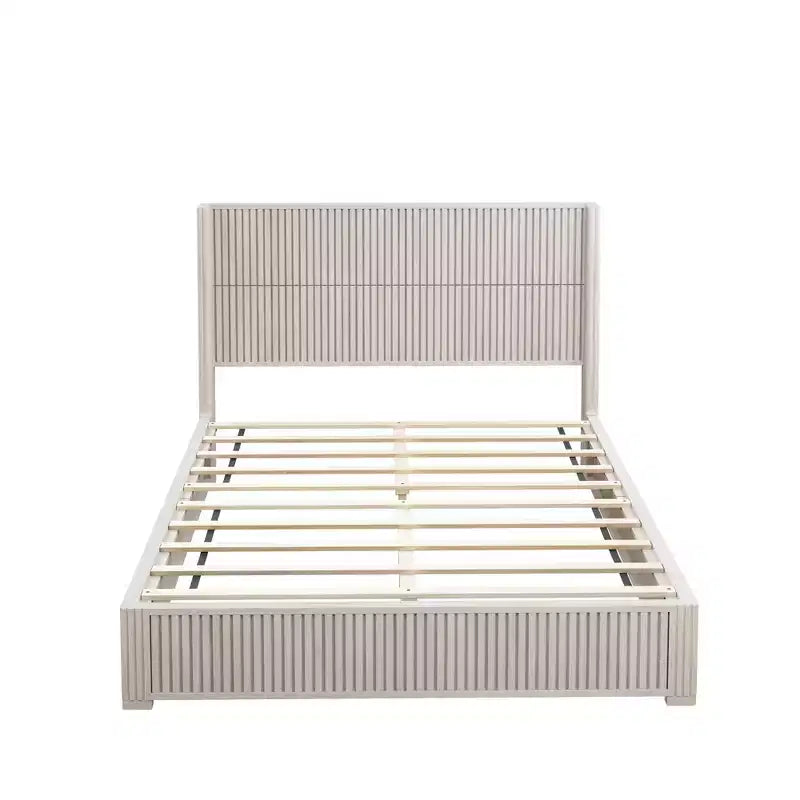 GDFStudio Alderwyn - Lit moderne en bois massif avec tête de lit