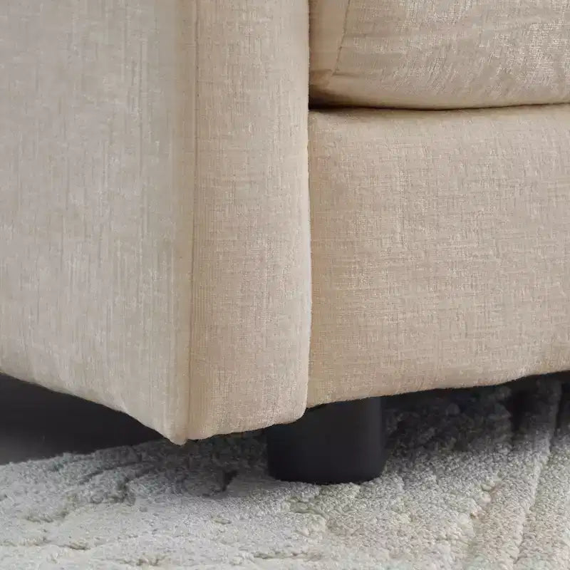 Canapé sectionnel modulaire en U Homy Casa en chenille avec ottomans réversibles, confort profond rembourré, beige