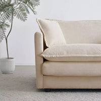 Canapé sectionnel modulaire en U Homy Casa en chenille avec ottomans réversibles, confort profond rembourré, beige