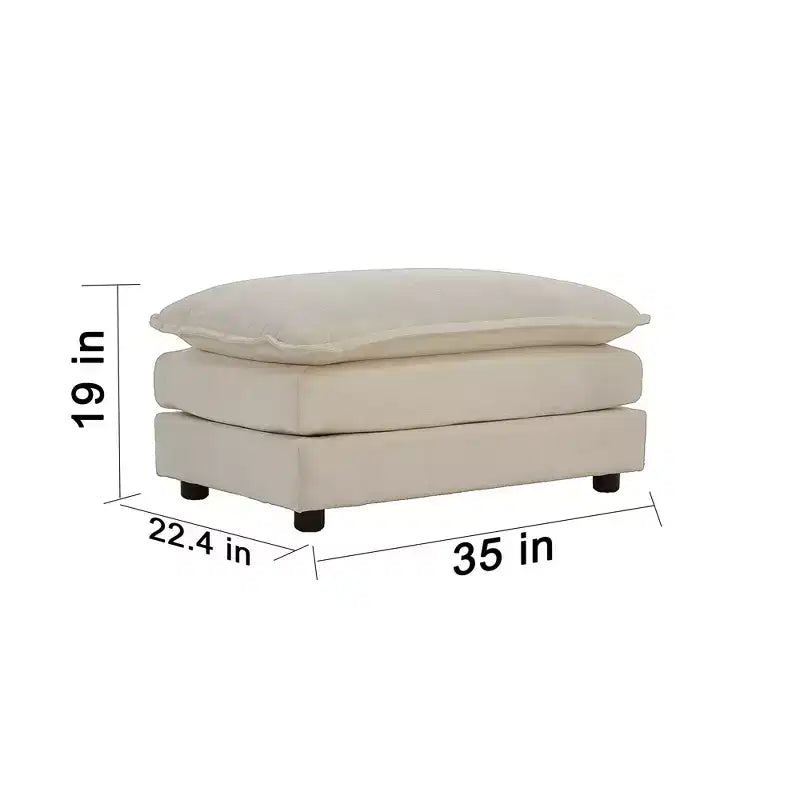 Canapé sectionnel modulaire en U Homy Casa en chenille avec ottomans réversibles, confort profond rembourré, beige