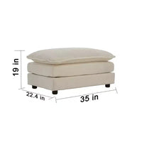 Canapé sectionnel modulaire en U Homy Casa en chenille avec ottomans réversibles, confort profond rembourré, beige