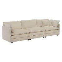Canapé sectionnel modulaire en U Homy Casa en chenille avec ottomans réversibles, confort profond rembourré, beige